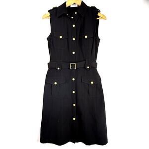 Calvin Klein Black Belted Utility Dress 4
